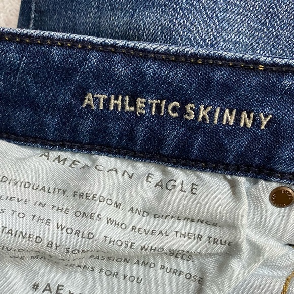 American Eagle Outfitters Med Dark Wash Airflex+ Athletic Skinny Jeans 31 - Picture 4 of 15
